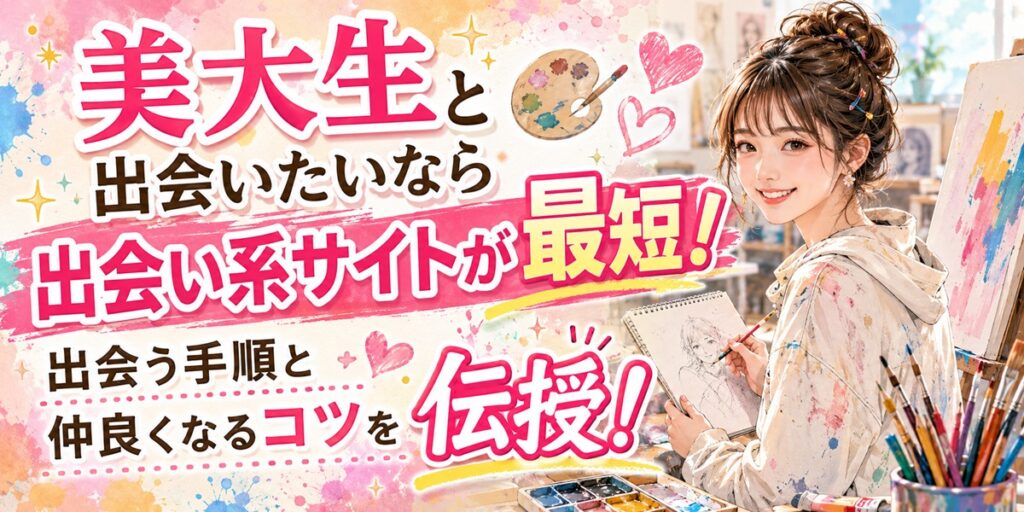 美大生と出会いたいなら出会い系サイトが最短！出会う手順と仲良くなるコツを伝授！